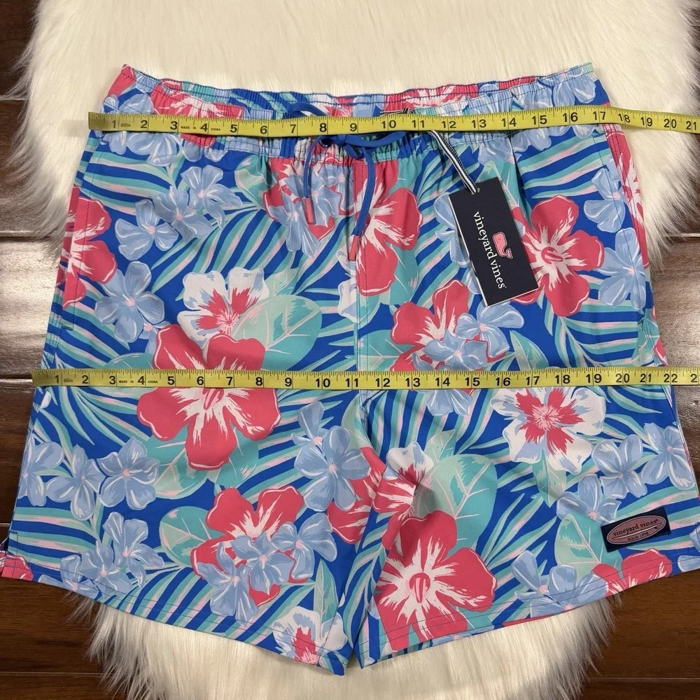 Vineyard Vines Size Medium Floral Tide‎ Blue Printed Piped 7